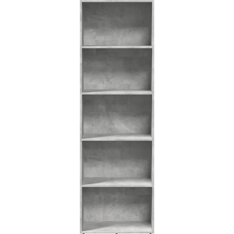 vidaXL Bücherregal grau Beton 60x30x189 cm Ingenieurholz