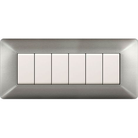Placca Easy 6 Moduli Bianco (Elettrocanali Cod. Ecse9806Wh) (1/4)