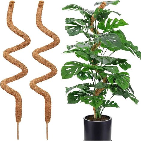 Set mit 2 Kokosnussschaumpfosten, 120 cm, flexible Moospfosten für Monstera-Pflanzen, Stützpfähle für Kokospalmen