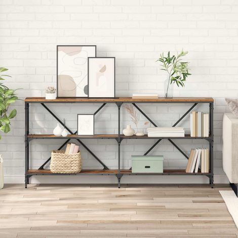 vidaXL Tavolo consolle con lo scaffale Legno vecchio 160 x 30 x (1/5)