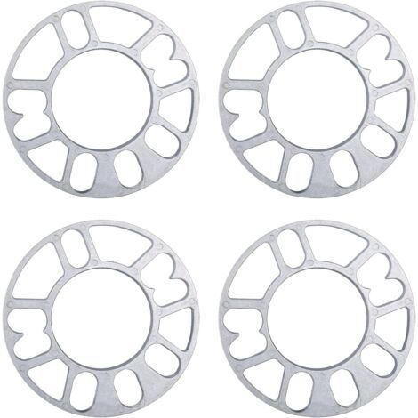 Lot de 4 entretoises de roue en alliage d'aluminium de 5 mm adaptateur universel pour montage de roue à 4 ou 5 goujons, entretoises de roue (taille : 5 mm) (1/5)