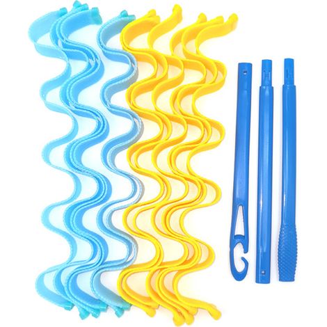 Kit de coiffure ondulée 12 pièces, fer à boucler Magic Water Wave, outil de bouclage spirale sans chaleur (1/5)