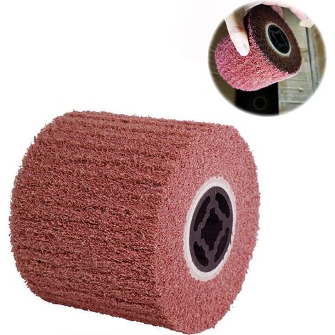Brosse en Nylon Rouleau de Ponçage Brosse Rouleau de Satin Meuleuse pour le lustrage de métaux bruts pour Machine à Satiner Rouleau Abrasif 120 x 100 mm Grana 80 (1/5)