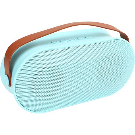 Mini machine de karaoké avec lumières colorées, haut-parleur Bluetooth 5.0 USB-C et microphone bleu sans fil pour fêtes et anniversaires. (1/5)