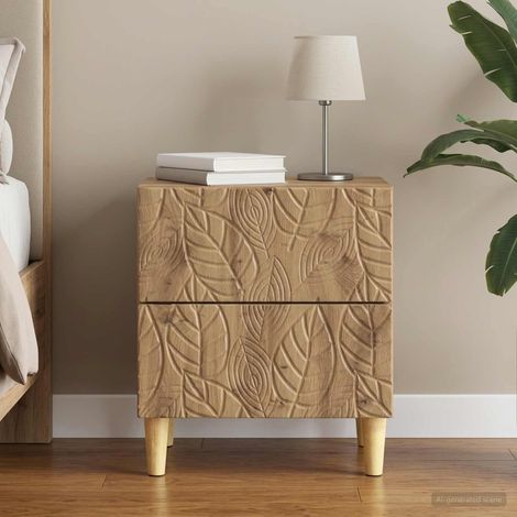 vidaXL Mesita de Noche Roble artisan 43 x 34,5 x 48 cm (1/4)
