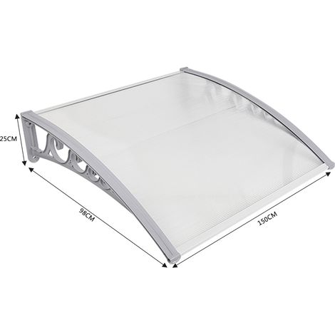 Skecten Marquesina para Puertas Ventanas Toldo Refugio de Nieve, Porche Delantero, Sombra Exterior, Techo, hecho en Cubierta de Policarbonato 100x150cm (1/5)