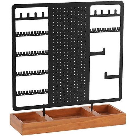 5-stöckiger Ohrringständer, Ohrringhalter, Schmuckorganizer, Holztablett