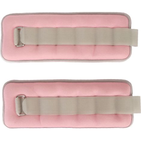 2PCS Poids de Cheville pour Enfants Femmes Hommes Ajustables Musculation Bras Poignet Jambe Danse Course Marche Fitness Salle de Sport Rose (1/5)