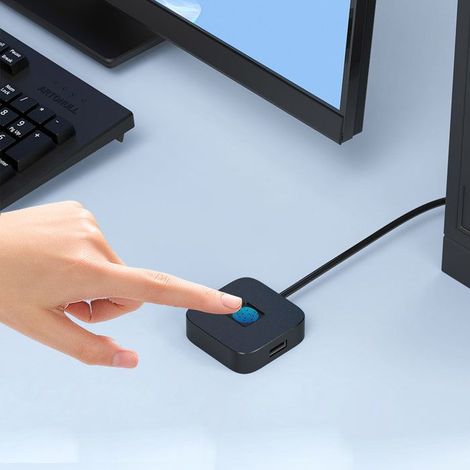 BelleRise - Lecteur d'empreintes USB – Windows Hello – Connexion sans mot de passe – Mini scanner 360° noir (1/5)