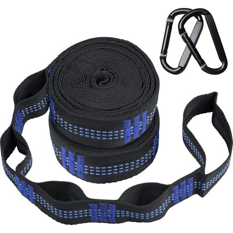 Filiyano-Sangles pour hamac – Sangles pour hamac de camping, longueur totale de 6 mètres, 30 + 2 boucles, sangles robustes supportant jusqu'à 907 kg (1/5)