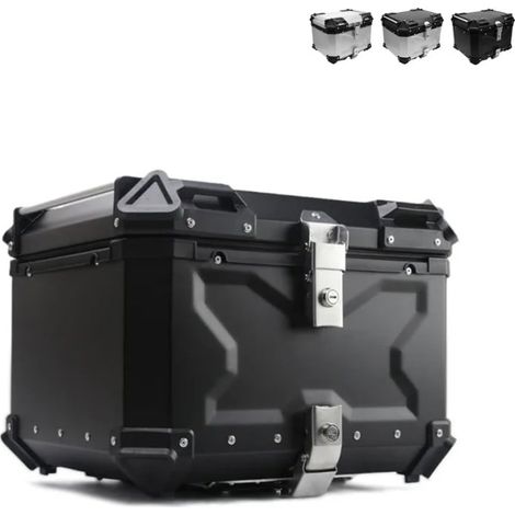 Coffre de moto arrière en aluminium universel de 46 litres Maverick M - Noir (1/5)