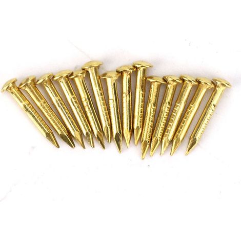 Lot de 100 pointes tête ronde en laiton, visserie de quincaillerie pour meubles, charnières et accessoires, longueurs 10/15/18/22 mm (1/5)