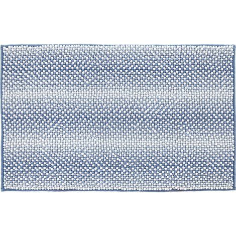 Tappeto bagno in ciniglia blu super soft 50x80 cm con retro antiscivolo Marea (1/5)