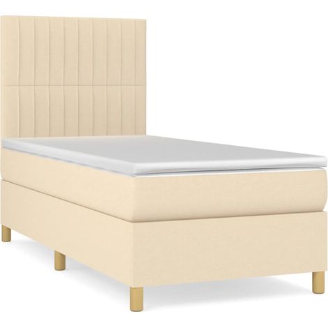 Maison Exclusive - Boxspringbett mit Matratze Creme 90x190 cm Sto (1/5)