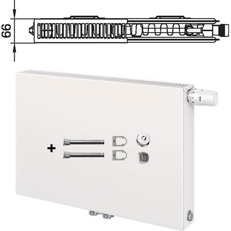 Kermi Therm-x2 Plan Vplus Ventilheizkörper Mittelanschluss Typ 12 505x805mm Ventilposition rechts PTP120500801R1K (1/4)