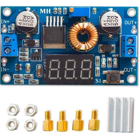 DC/DC-Abwärtswandlermodul 5A 75W – mit LED-Voltmeter und Anschlüssen – einstellbar von 1,25V bis 36V (1/5)