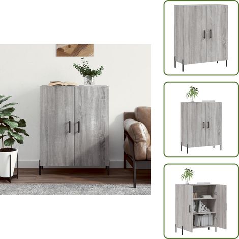 Sideboard Grau Sonoma 69,5x34x90 cm Holzwerkstoff - Schreibtisch - Wohnzimmermöbel - Sideboard - Grau - Holzmöbel (1/5)