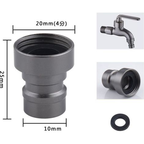 Adaptateur de robinet de machine à laver pas à pas 20 mm Gris 2.5x2x1 cm (1/3)