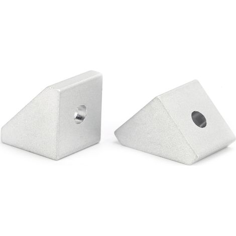 Équerre de renfort triangulaire 15x15mm, angle droit, lot de 2 pièces par sachet pour fixation solide. (1/5)