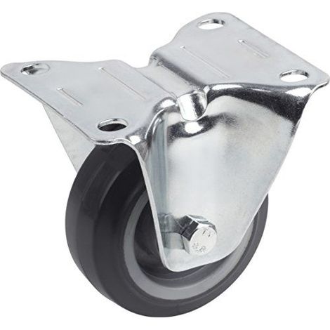 Meister Roulette fixe  105 x 80 mm Plaque  caoutchouc plein elastique de roues  doux chappe  role Roulement  Transport role  Meubles role  Poids Lourds role, 803400