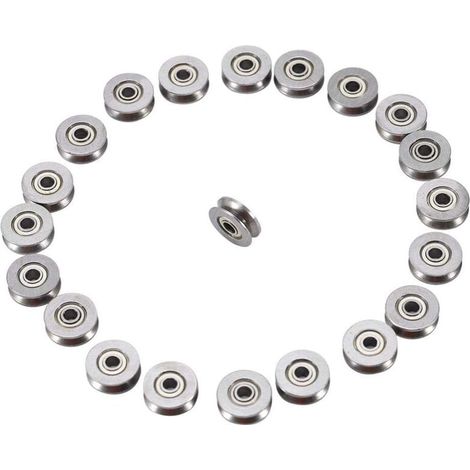 20 pz V623ZZ Miniatura V Groove Guida Puleggia in Acciaio Cuscinetto a Sfere per Rotaia 3x12x4mm per Sistema di Movimento Lineare su Rotaia (1/5)