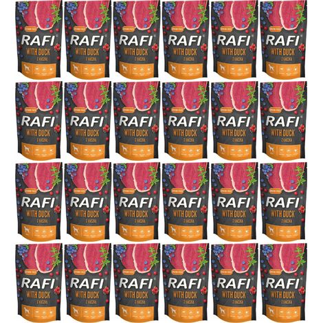 Dolina Noteci Rafi Nassfutter für Hunde, Ente, Blaubeere, Cranberry, 24 x 500 g