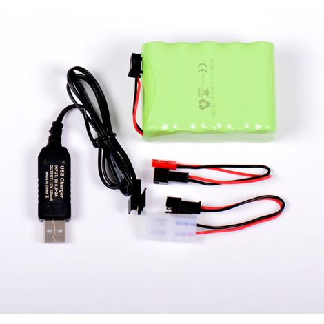 AFTERTECH PACCO BATTERIA Ni-MH 12v 2400mAh 72x52x30mm CON CAVO DI RICARICA USB E CONNETTORE SPINA SM 2P KET JST E3D4 (1/5)