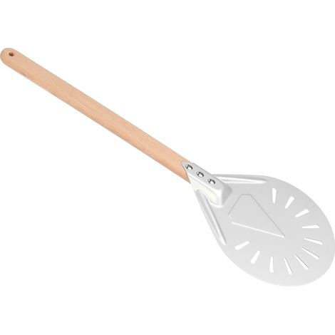 Spatule à pizza ronde avec manche en bois amovible de 41 cm, anti-brûlure et antidérapante, outil de fabrication de pizza (9 pouces) (1/5)