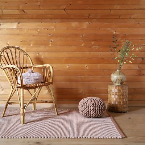 Tapis Contemporain en Laine - Tissé Main Marron Liège et Nude - PANGIVO (1/5)