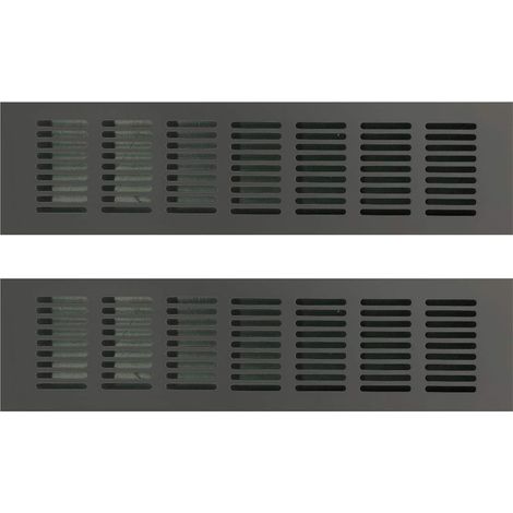 Grille de ventilation en aluminium 80 × 300mm – Lot de 2 – Pour espaces confinés et systèmes de ventilation domestiques-noir (1/5)