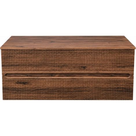 Composizione bagno sospesa Handy Vittoria 120 cm Noce con base 2 cassetti e piano 18 mm