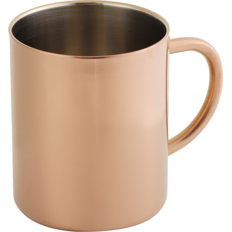 Verre à café bi-couche en acier inoxydable 304 anti-brûlure 400mL, couleur or rose (1/5)