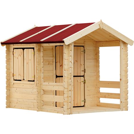 Wooden Playhouse for Kids Outdoor, 19 mm planks - Fun Wendy House Outdoor Play - Garden Play House for Kids H145 x 182 x 146 cm / 1.1 m2 - TIMBELA M501