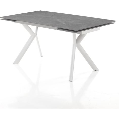 Ausziehbarer Tisch Keramik Marmor-Effekt 80x140-200 cm Juian 1