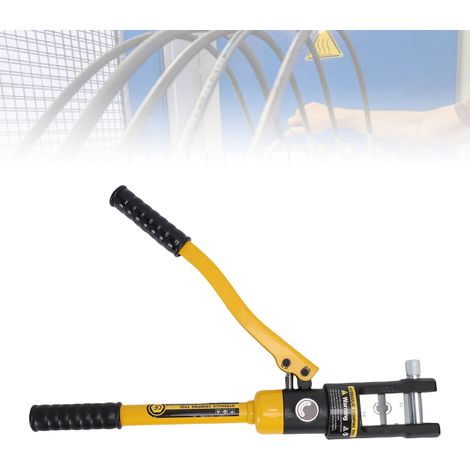 Pince à sertir hydraulique 16T pour cosses de câbles de 16 AWG à 300 MCM, avec 11 paires de matrices (1/5)