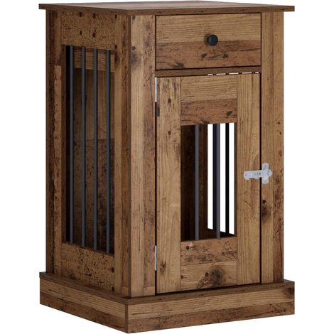 Meuble de cage pour chien Bois ancien 50 x 47,5 x 80 cm vidaXL (1/5)