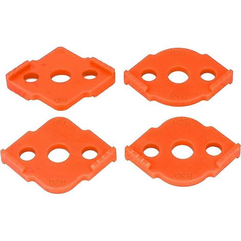 4-teiliges Radius-Frässchablonen-Set aus verschleißfestem ABS-Kunststoff für Holzbearbeitung, Eckradius-Schablone, halbrunde Ecke