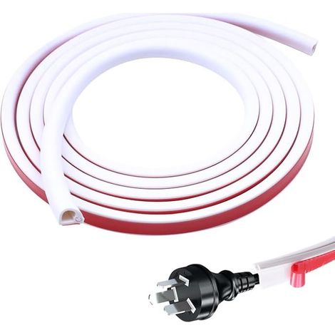 3 M Goulotte Passe Cable Flexible, Mini Goulottes de Câbles, Auto-adhésif Cache Cable Demi-Rond pour Cacher 1 Câble, Blanc Goulotte Cable pour Fils sur Le Sol du Mur (1/5)