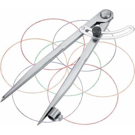 Compas de Mesure,  Grand Compas Professionnel Compas Pointe avec Aile et Porte-crayon pour Menuisier/Dessin/Travail du Cuir(20cm)