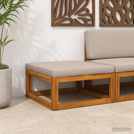 vidaXL Repose-pieds modulaire avec coussins Bois d'Acacia Massif (1/5)