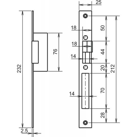 Metalux – Gâche électrique pour serrure – Fonctionnement à pression – Finition métal – Largeur 25mm – Pour usage professionnel et semi-professionnel (1/4)