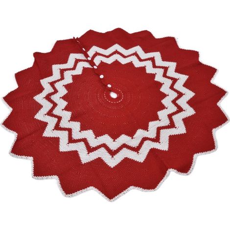 Gonna per albero di Natale in fibra acrilica, tappetino lavorato a maglia, coperta, accessori per la decorazione della casa, festa di Natale -Crezuo