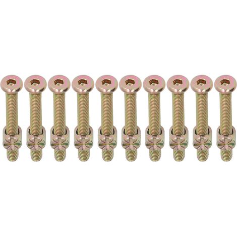 Kit de 10 vis à tête hexagonale creuse M6 en acier inoxydable galvanisé pour lit bébé (M6 x 40 mm). (1/5)