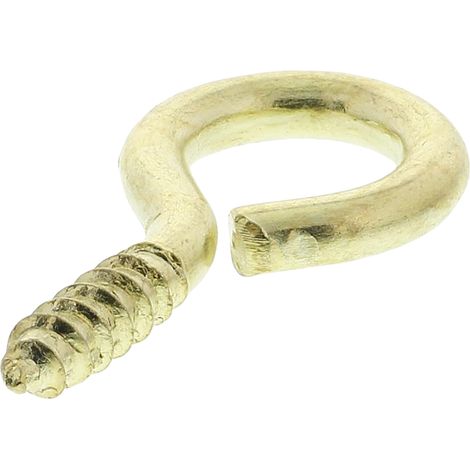 Rs Pro – Crochet à œillet en acier finition laiton nickelé – Lot de 10 unités – Diamètre intérieur 6 mm pour fixation robuste