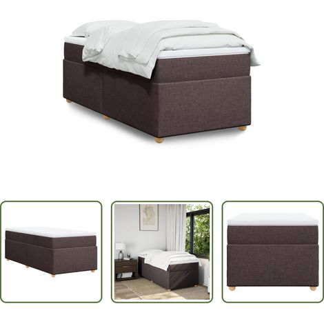 Matratze - Boxspringbett mit Matratze Dunkelbraun 90x190 cm Stoff (1/5)
