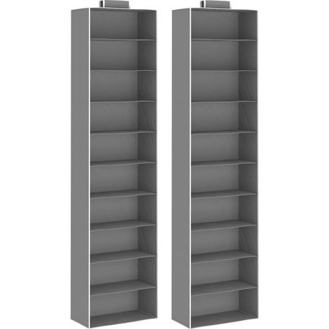 2 pcs Étagères suspendues de rangement 10 niveaux,Étagère de Rangement Tissu CFW25506 (1/5)