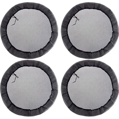 Cubierta de malla para barril de lluvia de 80 cm, con cordón ajustable para cubo de recolección de agua, resistente al polvo, para patios, porches, jardines (4 unidades) (1/4)