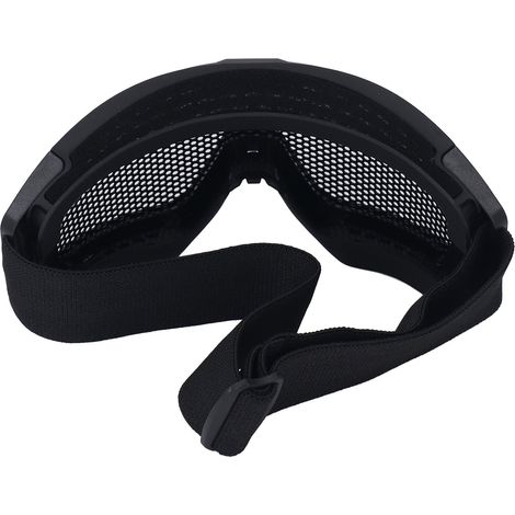 Lunettes de sécurité respirantes, résistantes aux chocs, à motif de maille métallique, coupe-vent et anti-sable, pour les amateurs de jeux militaires, CS et de plein air (noires). (1/5)