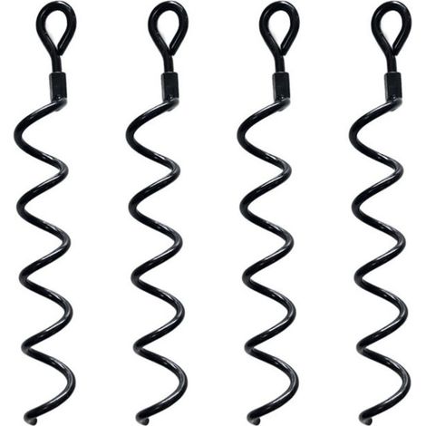 38.5cm Spiral Earth Ground kit d'ancrage haute performance pour hangar Idéal comme poteau d'attache pour chien pour sécuriser les animaux, les tentes, les auvents, les hangars, paquet de 4 (1/4)