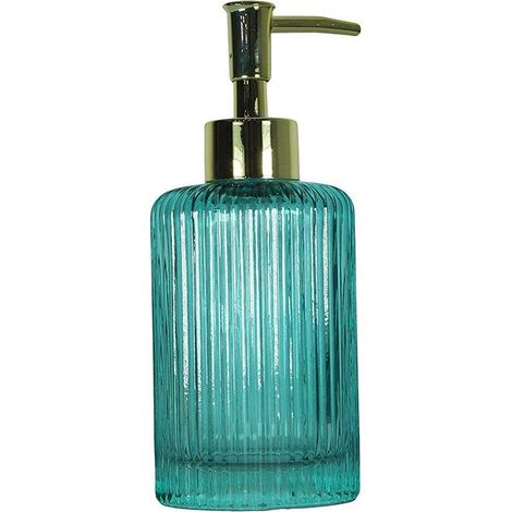 Cleafe - Portasapone Porta Sapone Cilindrico Righe Verde 10365 Trama Vetro Sapone -